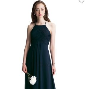 Bill levkoff navy bridesmaid dress